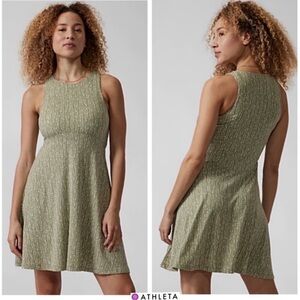 Athleta Olive Textured Mini Dress